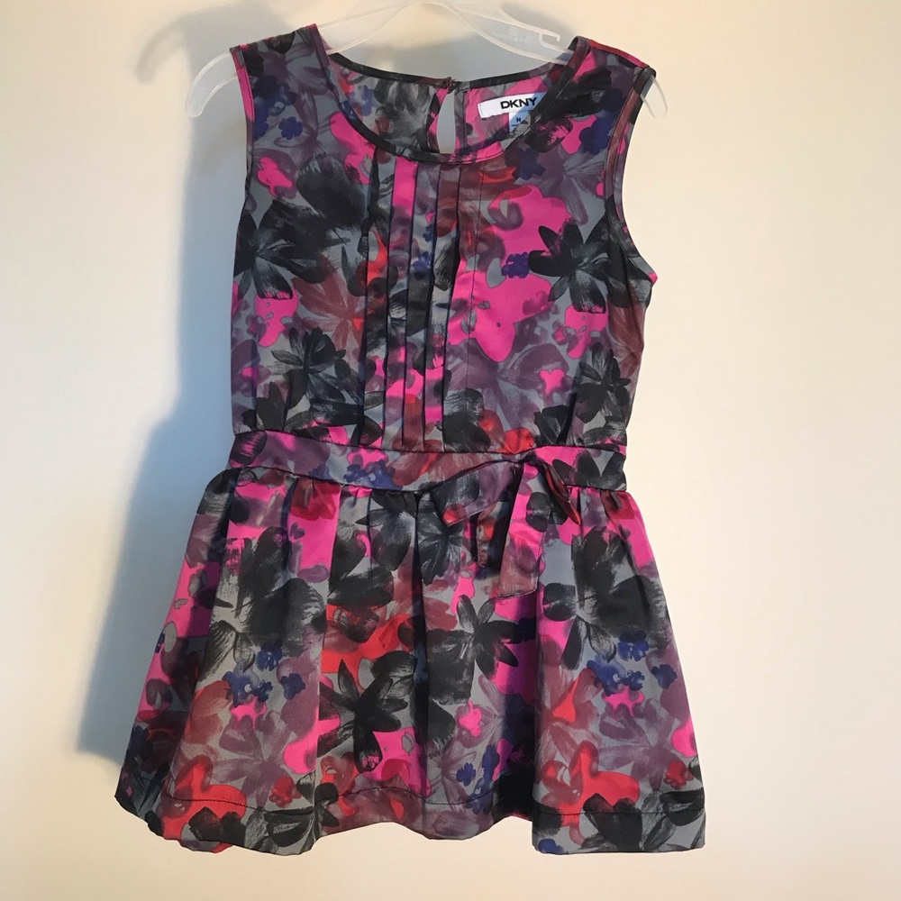 DKNY sleeveless blouse tank top black pink medium
